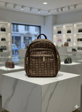 FNDI BROWN ZUCCA-STYLE MONOGRAM  LADIES BACK PACK